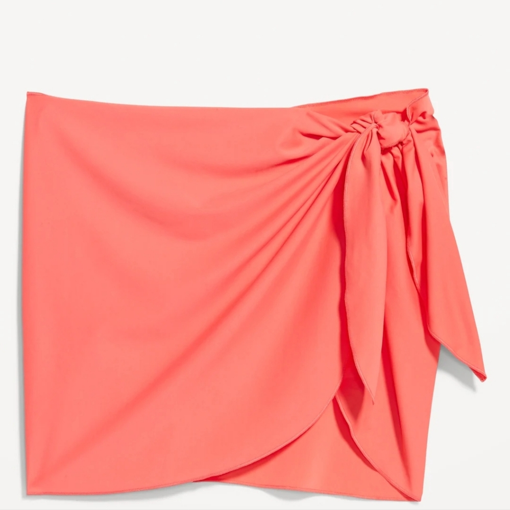 NWT Old Navy Women's Side Tie Mini  Swim Sarong  Coral Tropics  Size S/M, L/XL